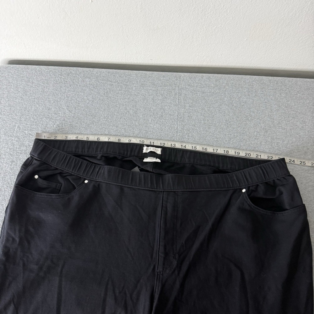New Avenue Black Jean Knit Pull On Pants Pockets Women's 26/28 Petite - Picture 7 of 10